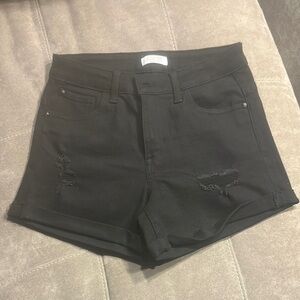 Ariya Black High-Waisted Jean Shorts